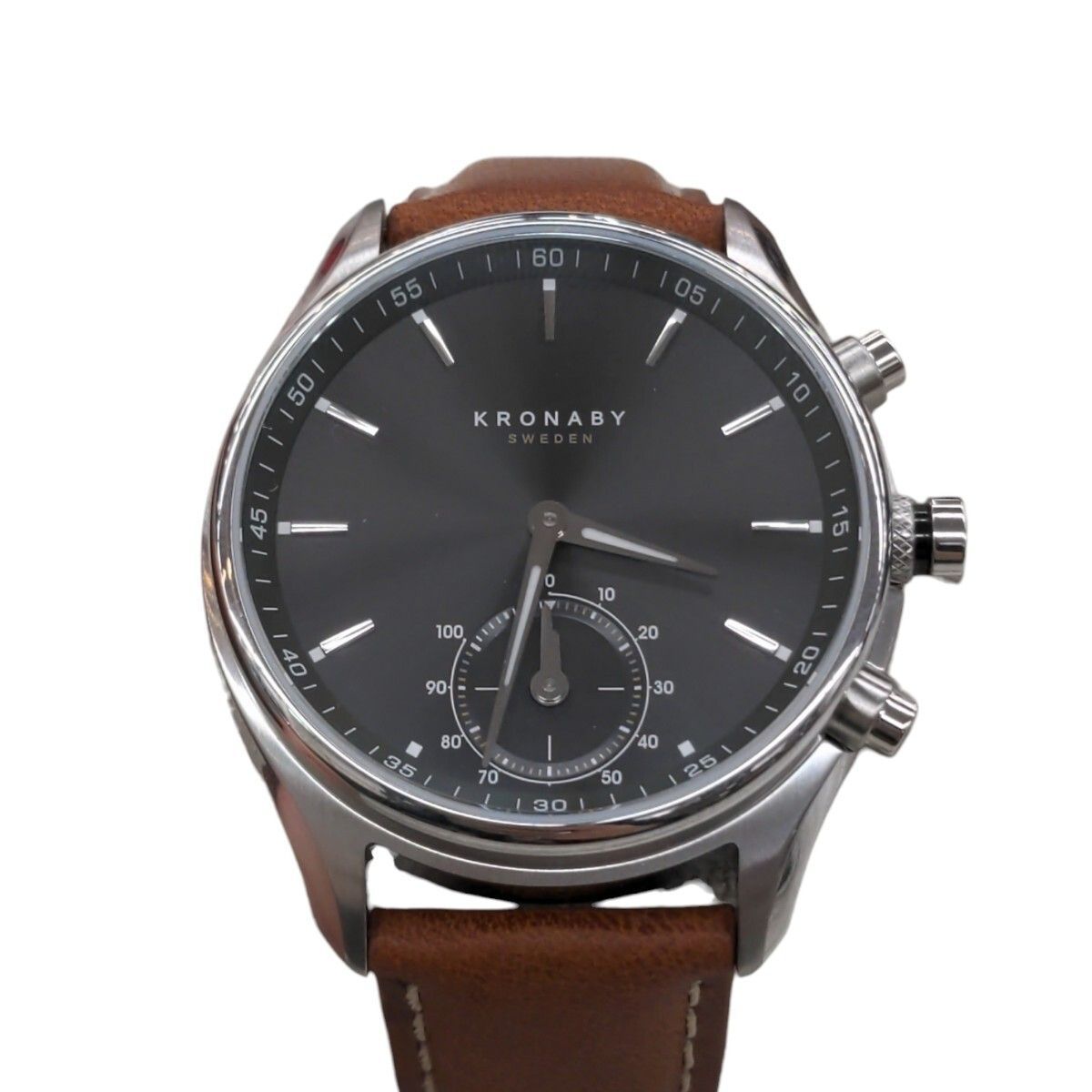 KRONABY SWEDEN クロナビー A 1000 1905 クォーツ腕時計 SEKEL セイケル アナログ スマートウォッチ 2針 黒文字盤 レザーベルト