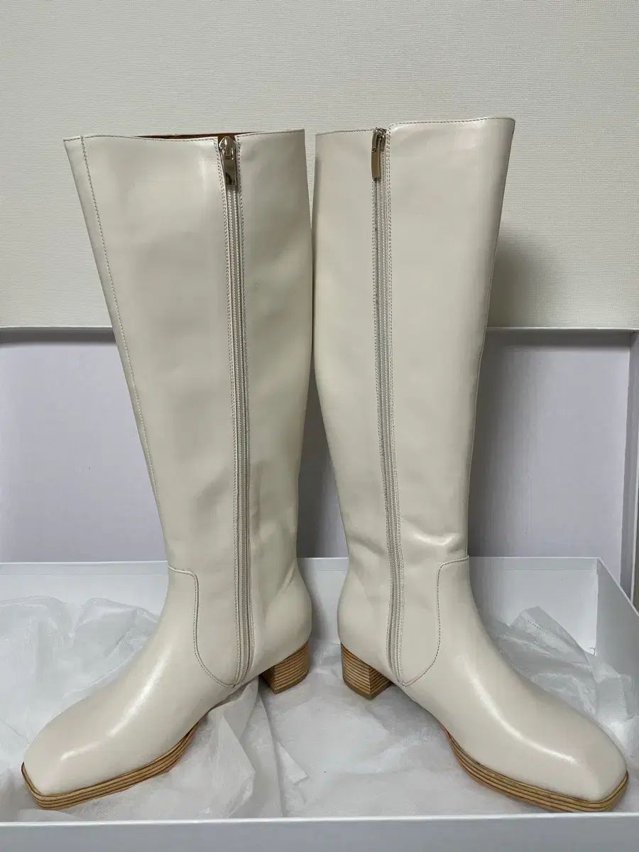 강자매 魔法のロングブーツ クリームアイボリー 235