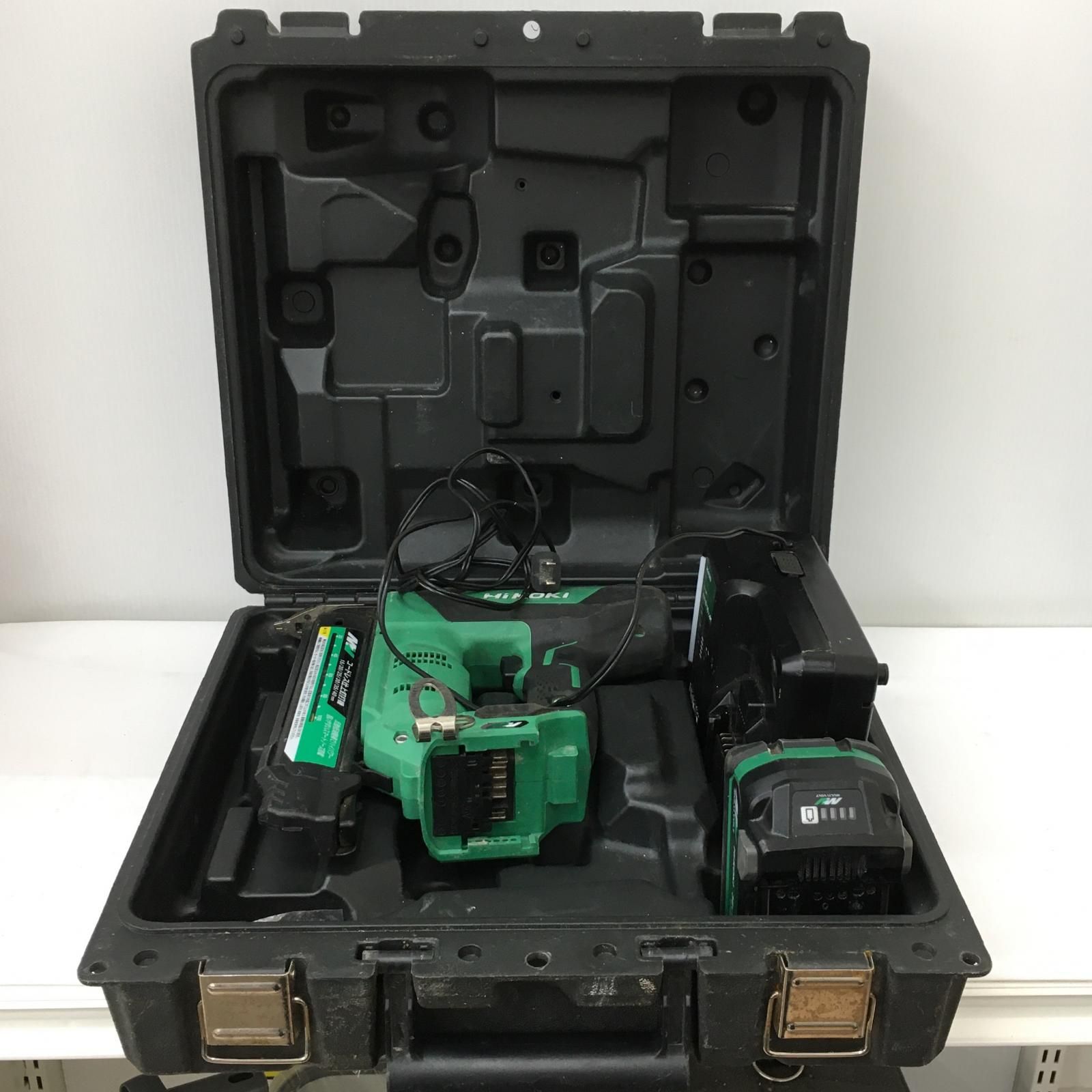 HiKOKI ハイコーキ コードレス仕上釘打機 グリーン 36 v 充電器 充電池 ケース付