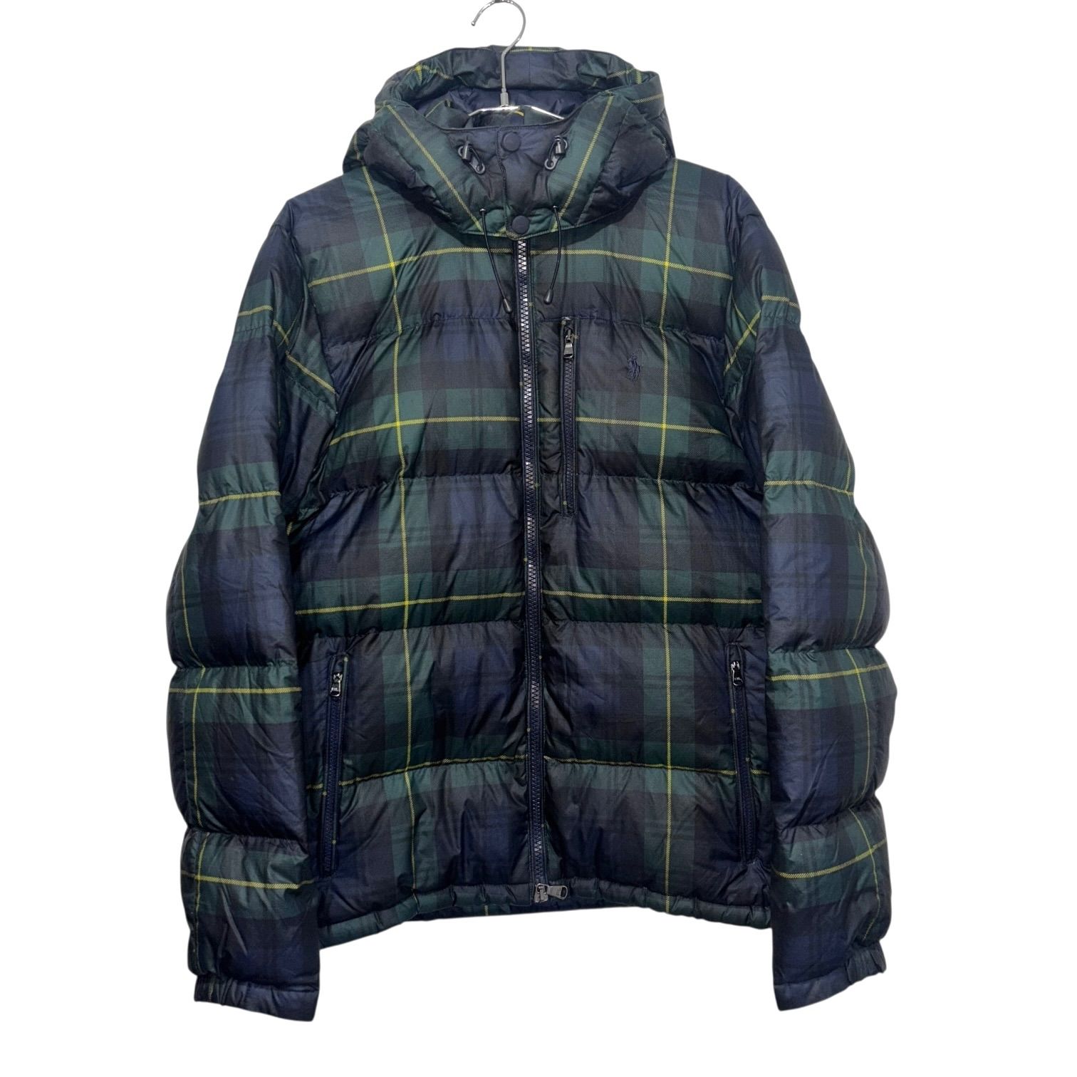 ポロラルフローレン POLO RALPH 卸売 LAUREN ダウン 紺緑チェック ポロ