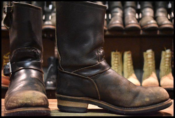 8.5 D PT 91プリント 96年 レッドウィング 2268 エンジニア ブラッククローム スチールトゥ プルオン ブーツ redwing FL 014