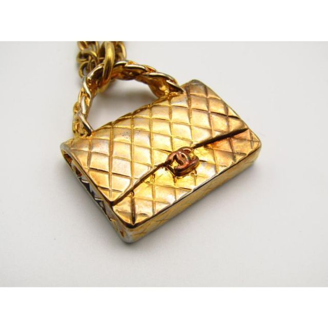 ヴィンテージ【CHANEL】バッグモチーフマトラッセネックレス CHANELシャネル ヴィンテージのマトラッセバッグ モチーフ ネックレス