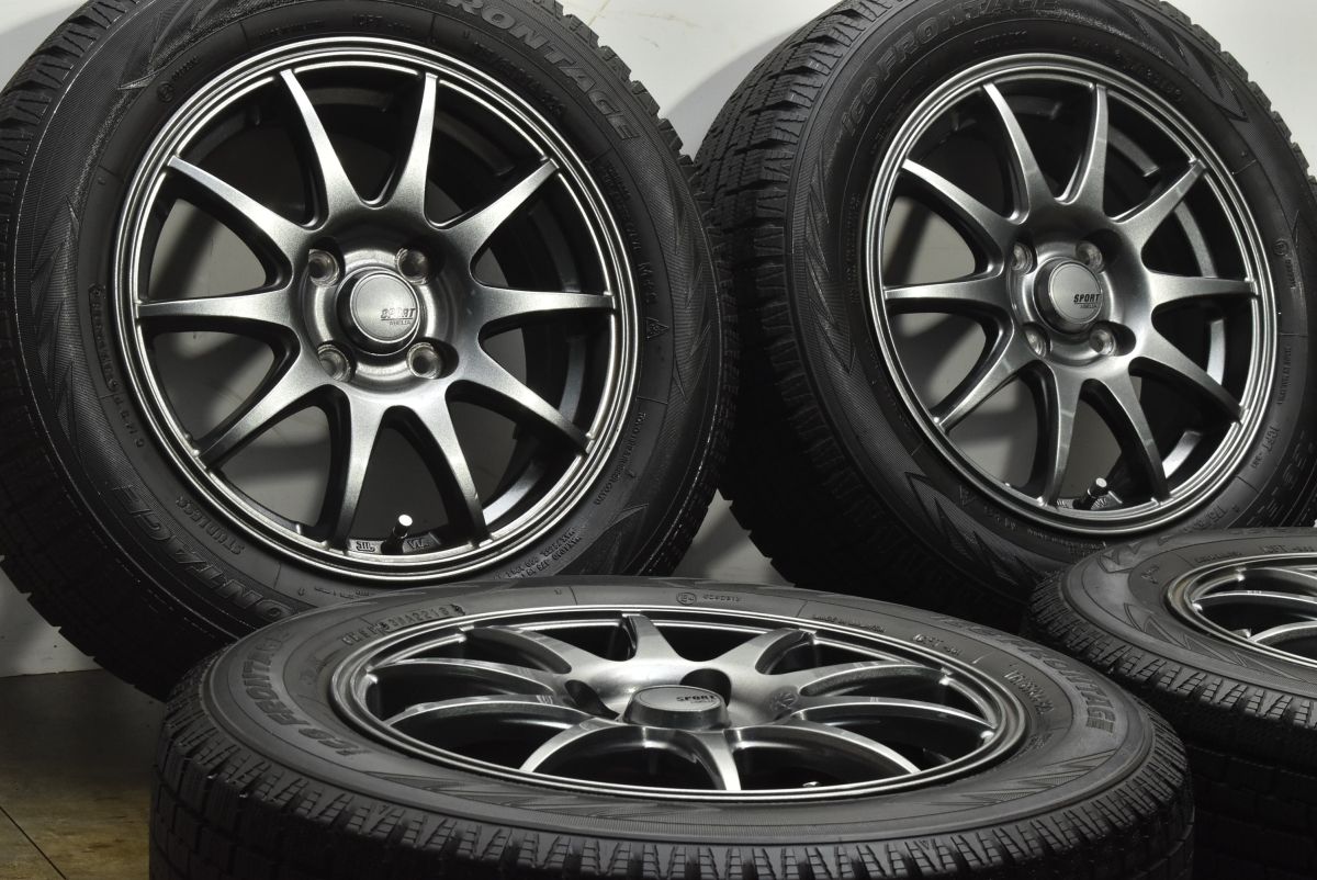 ヴィッツ フィットなどに SPORT ABELIA 14 in 5 J 45 PCD 100 アイスフロンテージ 175 65 R パッソ ノート キューブ デミオ