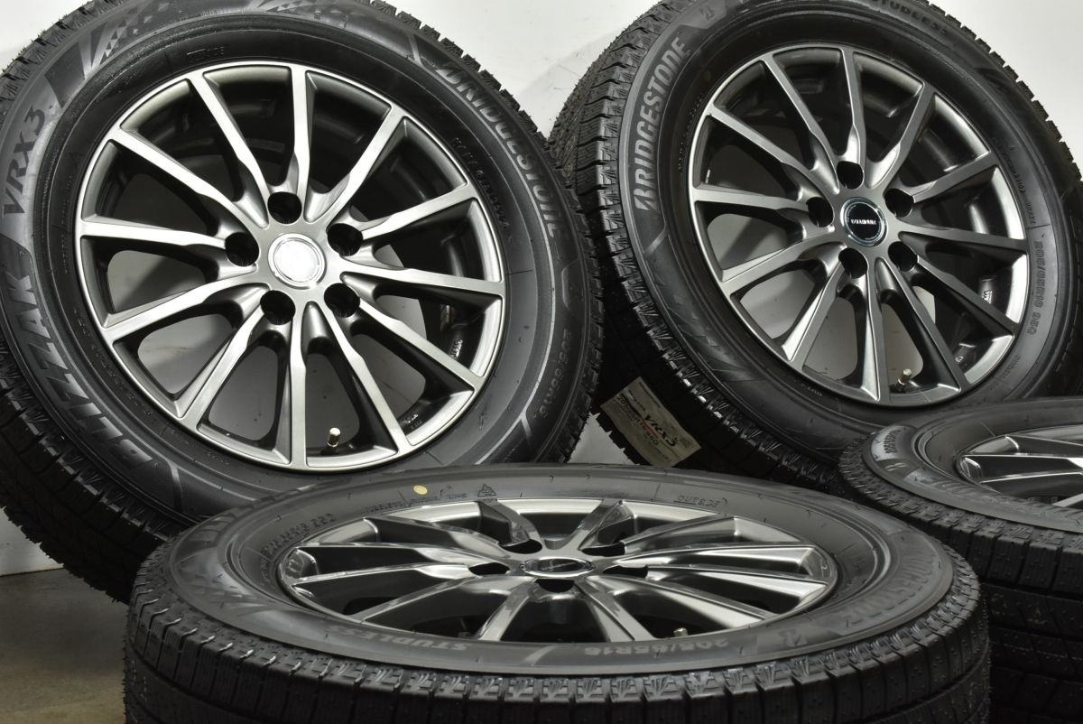 ラベル付 バリ溝 バルミナ 16 in 6 J 40 PCD 114 3 ブリヂストン ブリザック VRX 205 65 R ヤリスクロス 交換用 スタッドレス