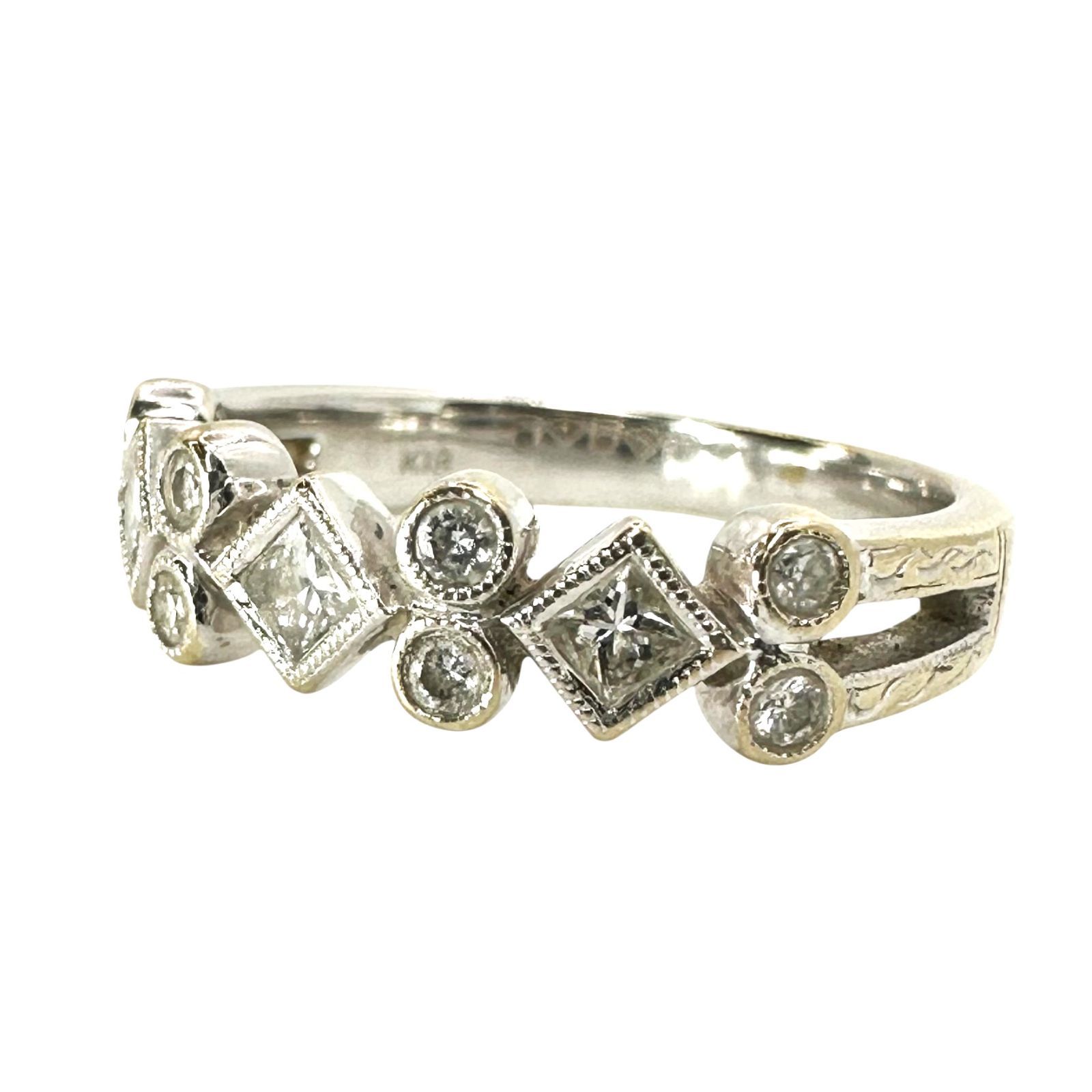 パライバトルマリン リング K18 ダイヤモンド0.37ct 11号 計0.245ct 
