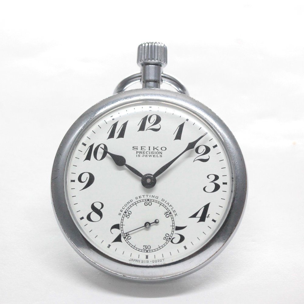 昭和45年の19セイコー鉄道時計 15石 秒針止め機能 絶版時計 19 seiko-1329
