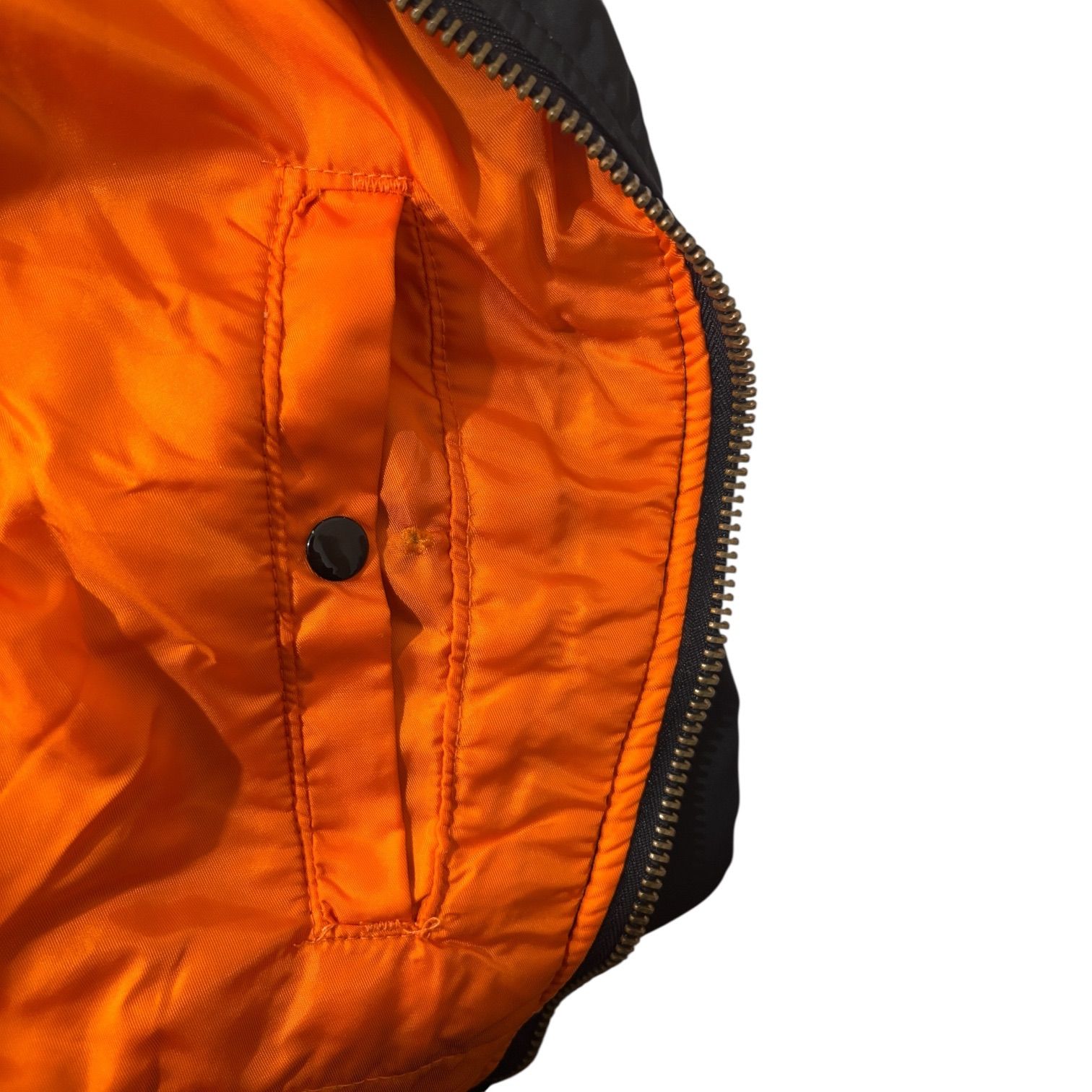 80s USA製 ALPHA MA-1 REVERSIBLE JKT S ブラック オレンジ アルファ