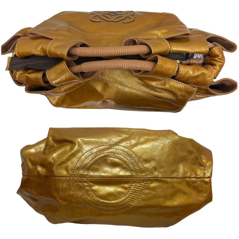 LOEWE ロエベ アナグラム ナッパアイレ ゴールド パテント(エナメル LOEWE ロエベ アナグラム ナッパアイレ ゴールド パテント(エナメル