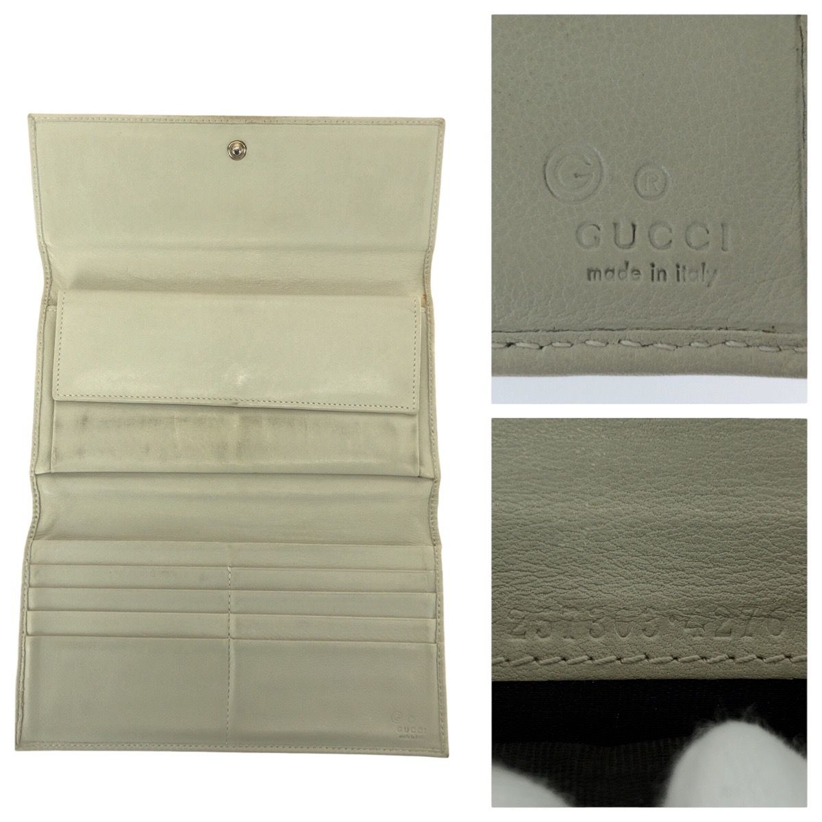 GUCCI グッチ ベージュ ゴールド金具 GGキャンバス/レザー 257303 長