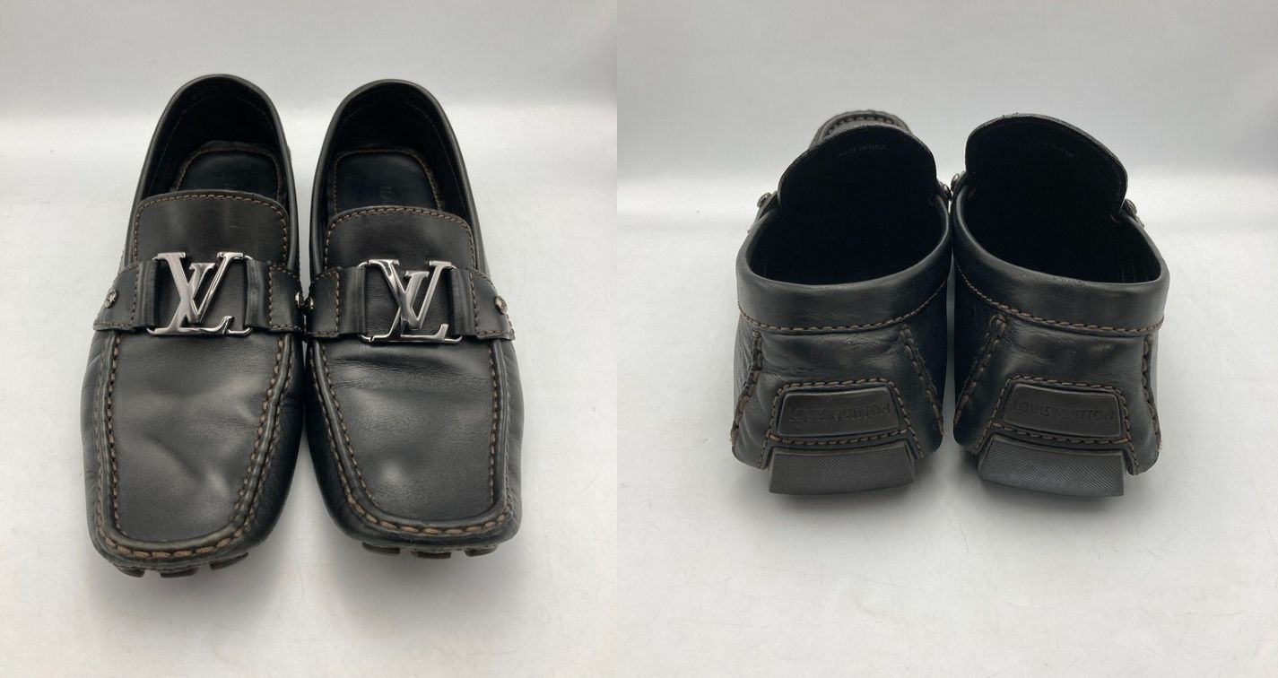 LOUIS VUITTON ルイヴィトン モンテカルロ ドライビングシューズ メンズ ブラック サイズ8 1 2 D 4