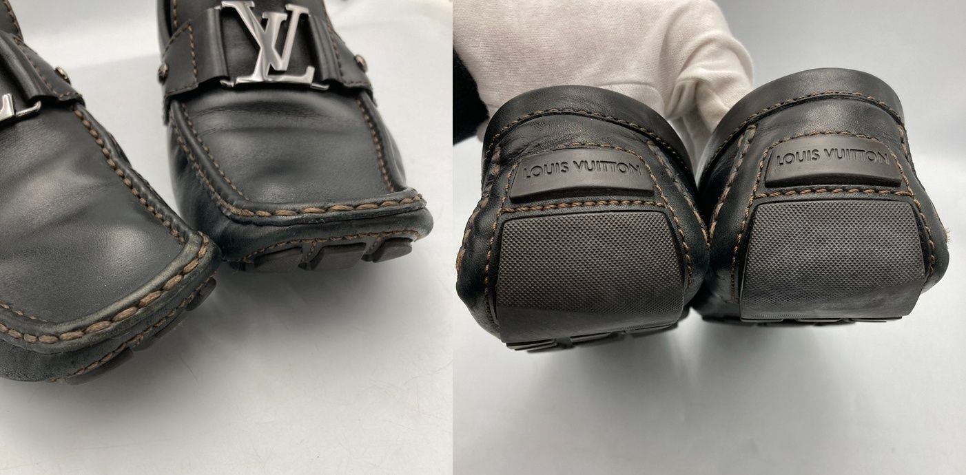  LOUIS VUITTON ルイヴィトン モンテカルロ ドライビングシューズ メンズ ブラック サイズ8 1 2 D 4 その他 靴