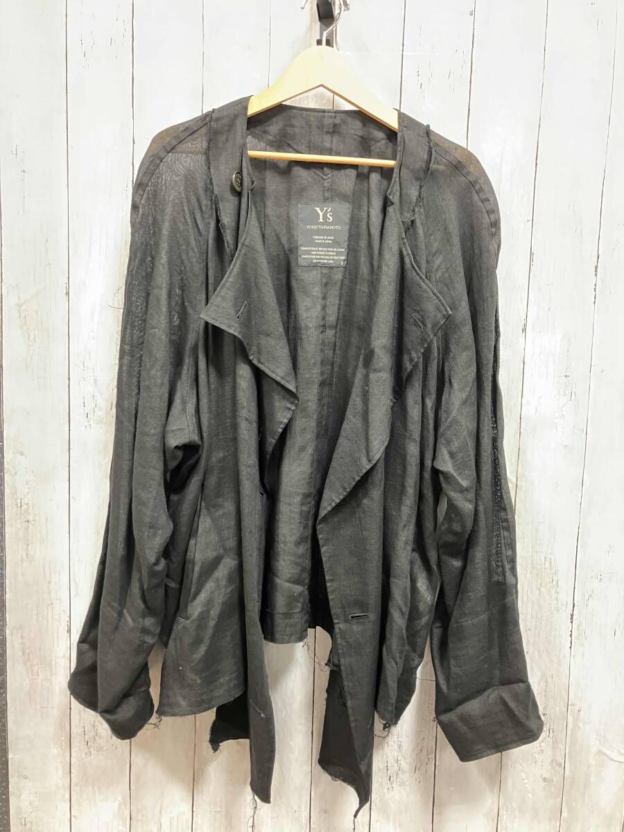 Y s その他ジャケット 09 AM 2 C 01 322 LINEN リネン カットオフデザイン BLACK ARCHIVE UNI SEX ワイズ