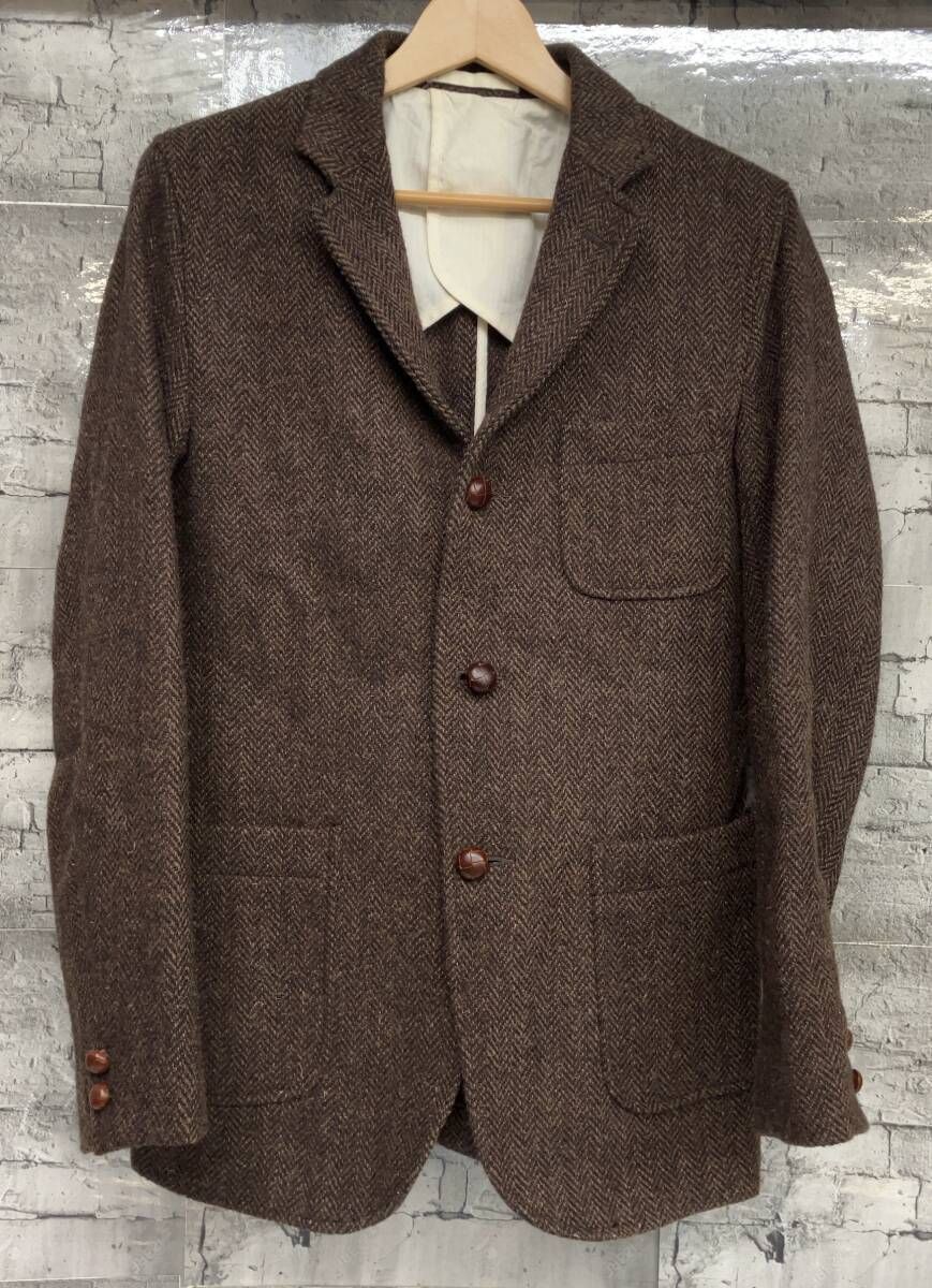 ★美品 ビームスプラス 秋冬 超高級ツイード ブラウン テーラードジャケット ☆美品 ビームスプラス 秋冬 超高級ツイード ブラウン テーラード