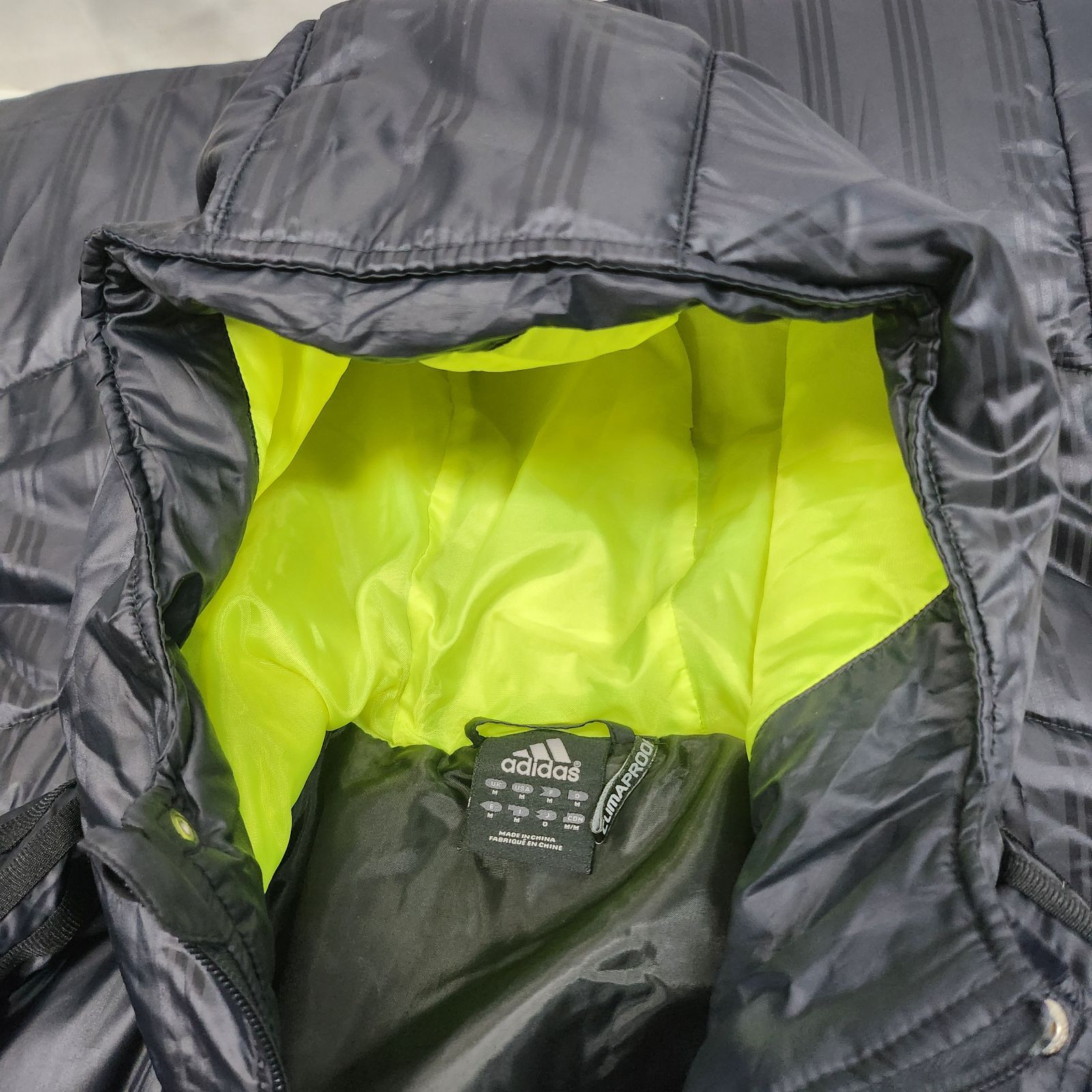 adidas ベンチコート ダウン ロング CLIMAPROOF サイズO ネイビー系
