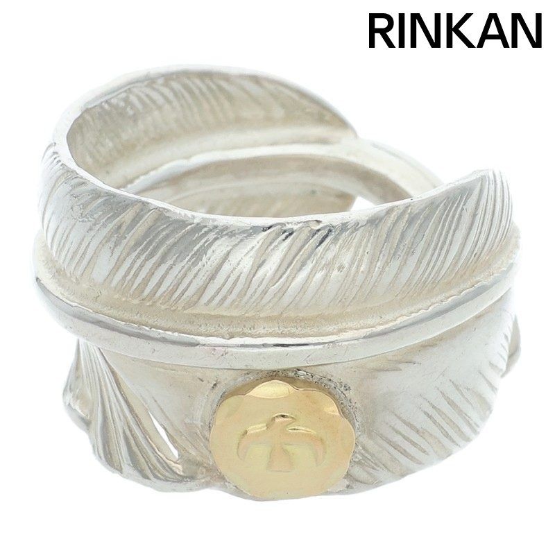 ゴローズ メタル付き特大フェザー リング メンズ 15号