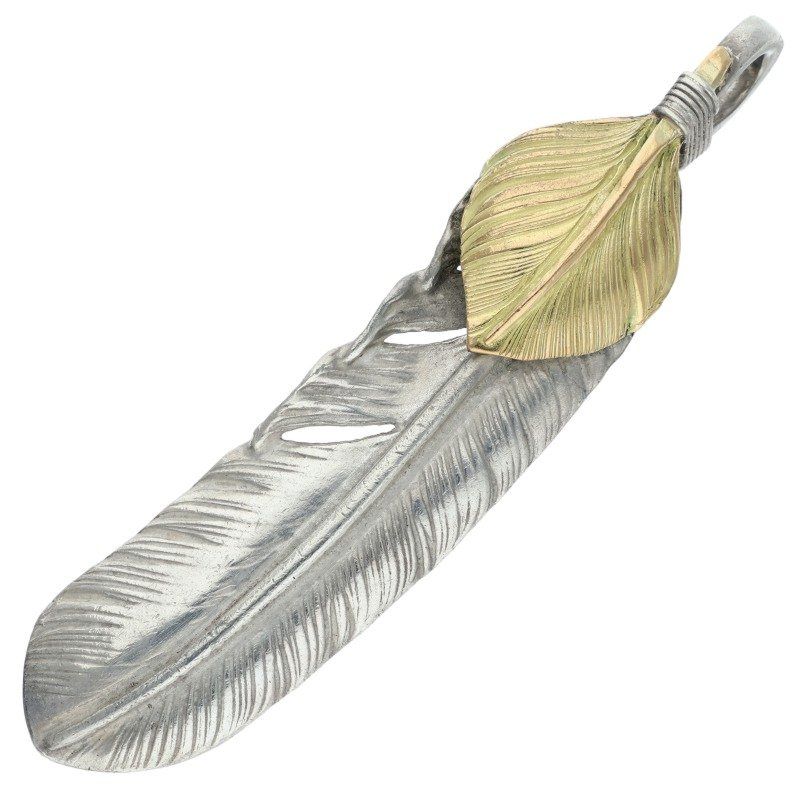 ゴローズ 上金特大フェザー 右向き ネックレストップ メンズ 特大