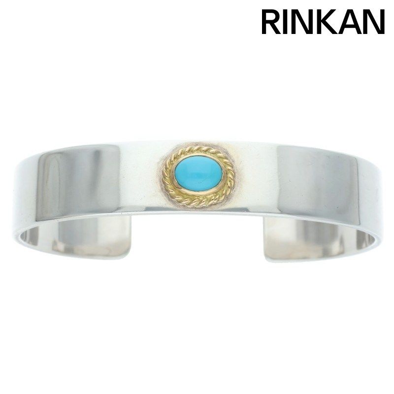 ゴローズ 金縄ターコイズ付き平打ち ブレスレット メンズ M