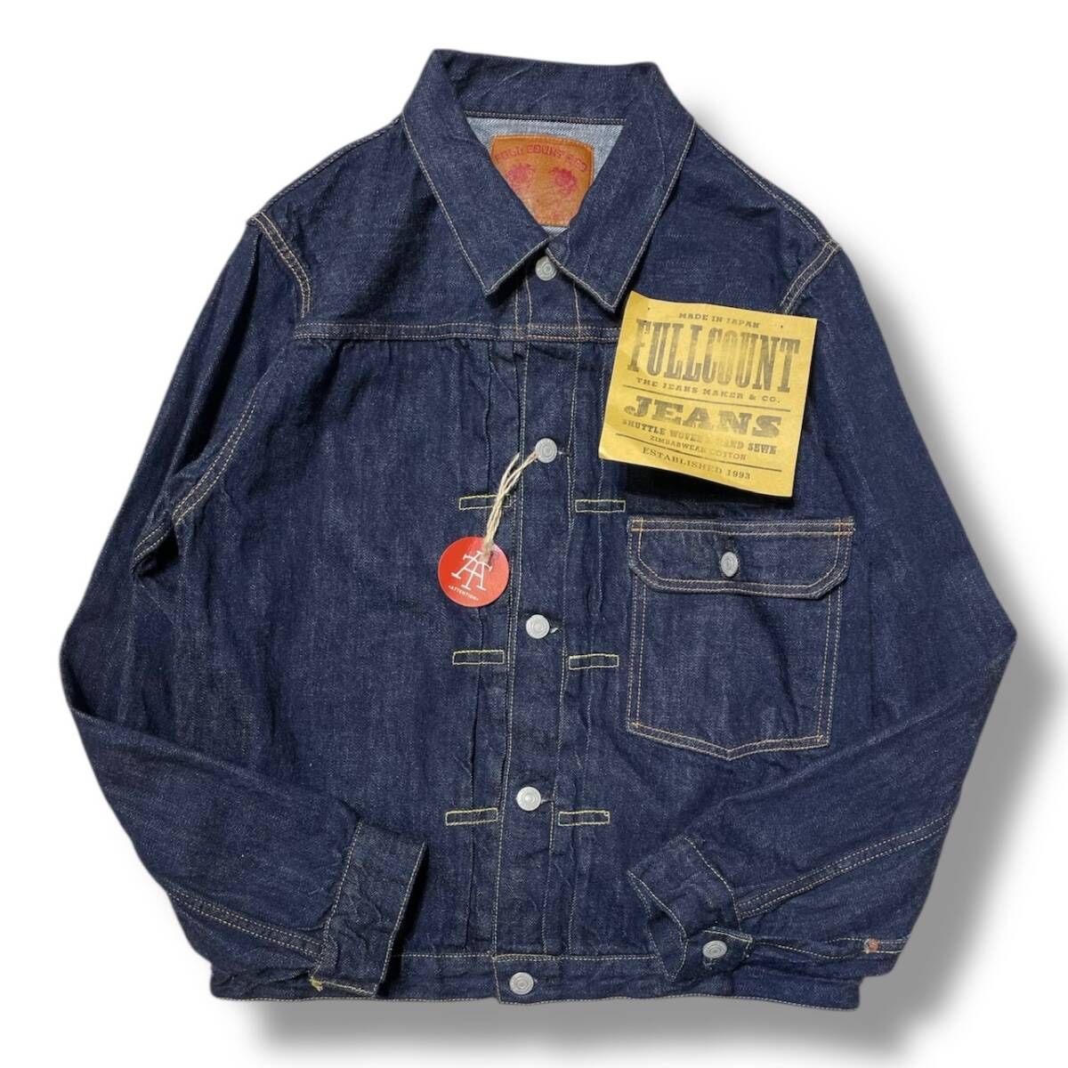 FULL COUNT Type 1 Denim Jacket 2107 SS サイズ40 ネイビー フルカウント