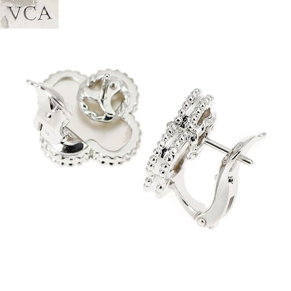 ヴァンクリーフ＆アーペル K18WG マザーオブパール/シェル ピアス