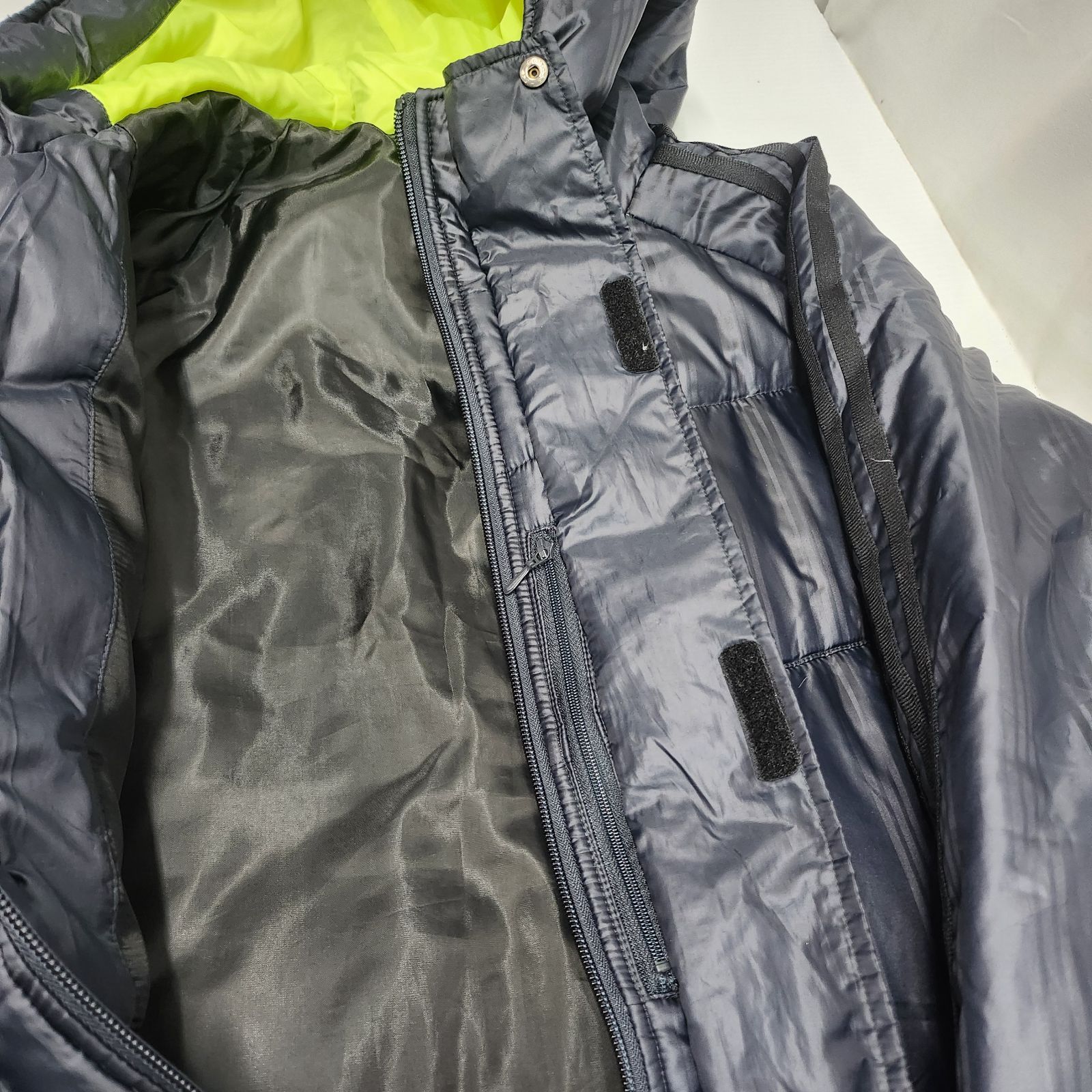 adidas ベンチコート ダウン ロング CLIMAPROOF サイズO ネイビー系