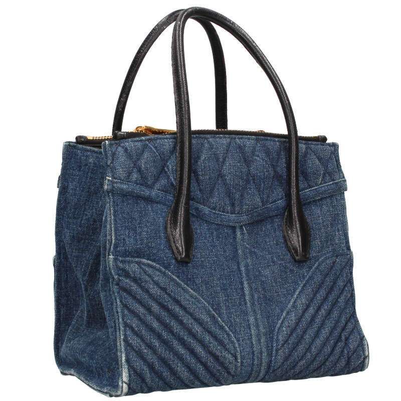 ミュウミュウ 2A87 DENIM BIKER バイカー デニムハンドバッグ