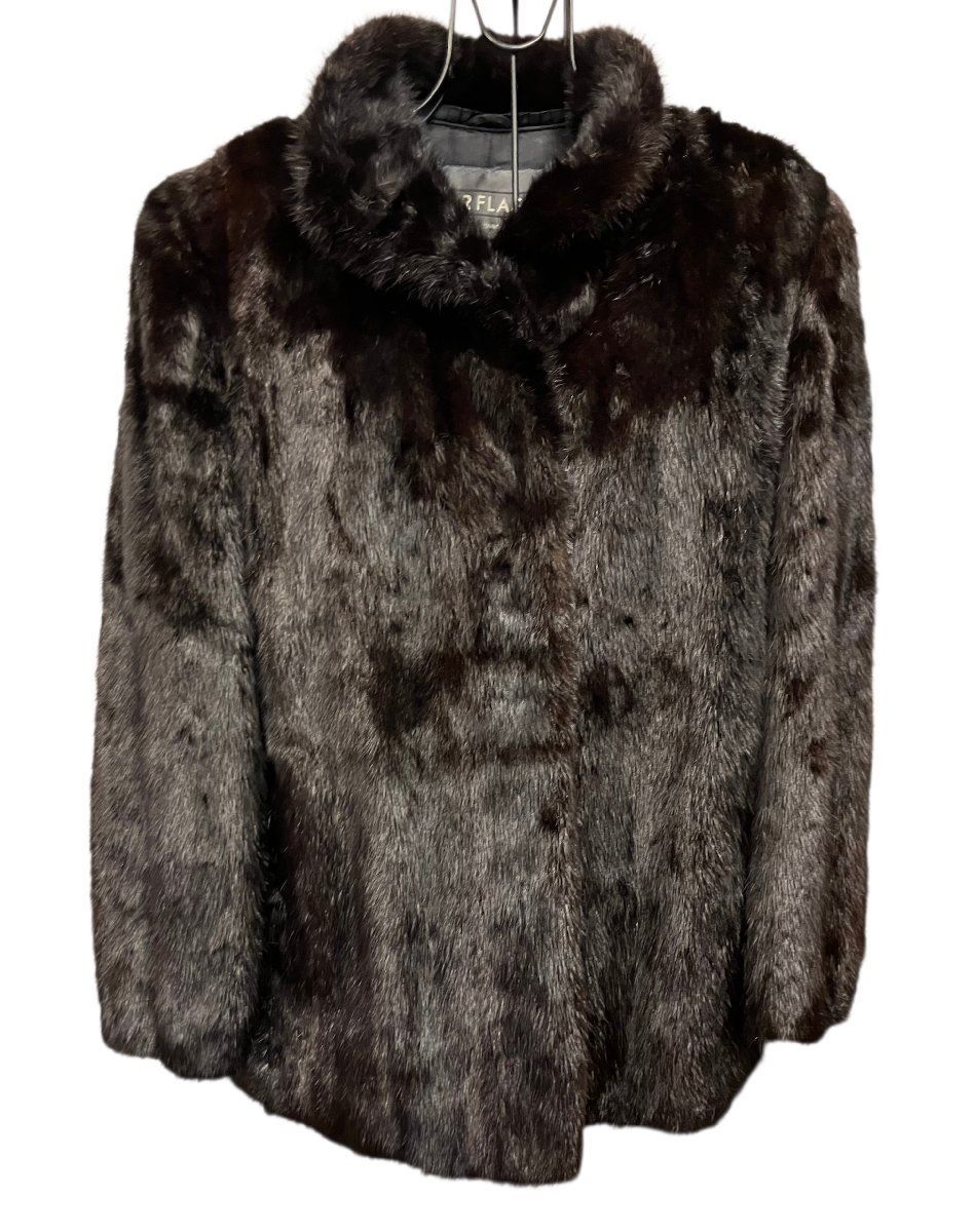 ZHV01 MOONBAT FUR FLASH 毛皮コート ミンク ハーフコート ダーク