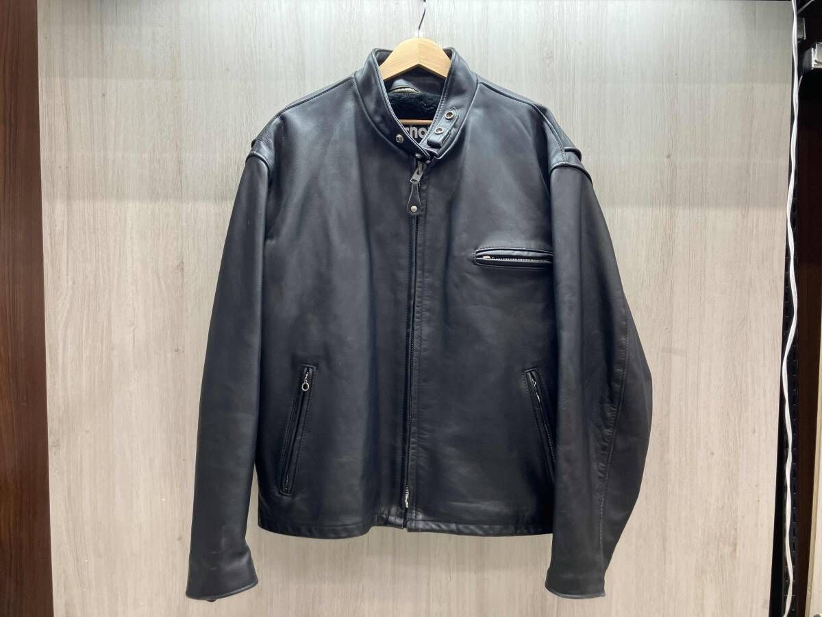 Schott ボアライナー付き レザー シングルライダース 52 ショット
