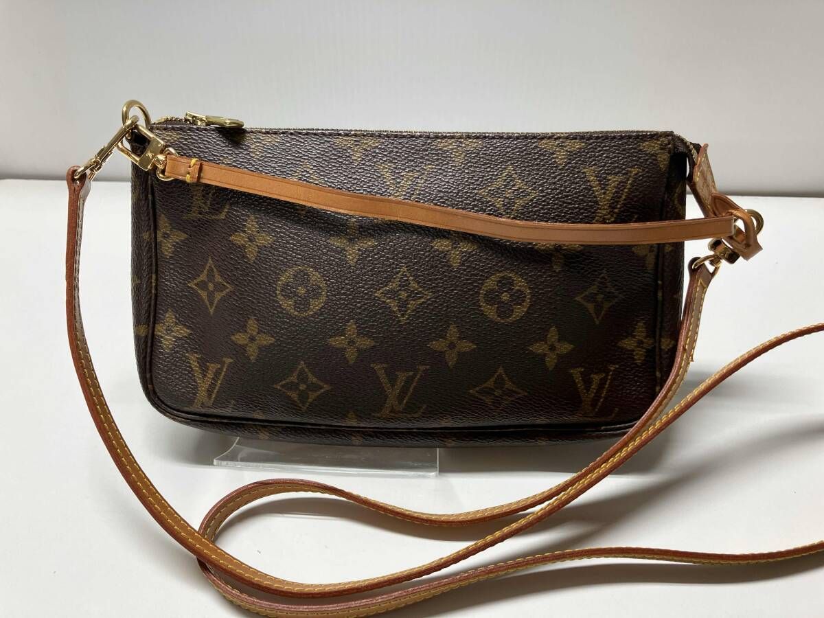 LOUIS VUITTON モノグラム AR 0020 ポシェットアクセソワール 2 way ショルダーストラップ付き