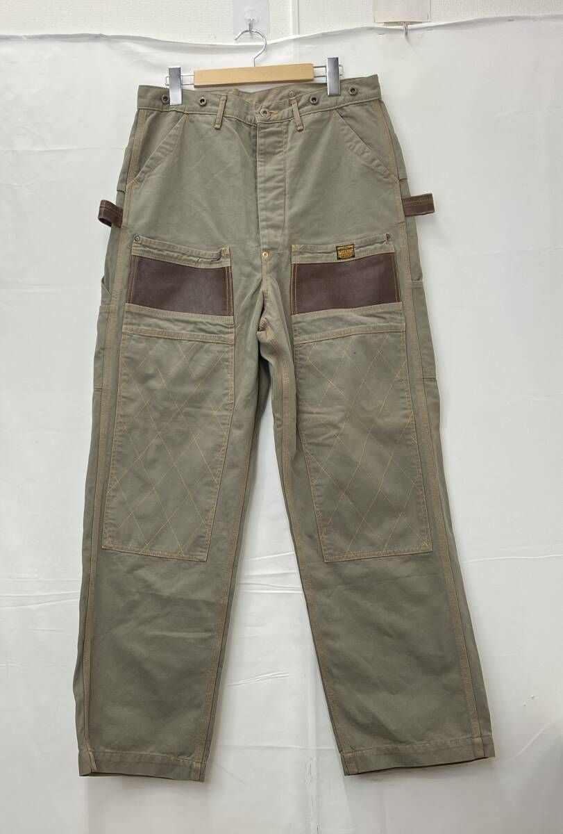 KAPITAL キャピタル ランバーダブルニーパンツ サイズ2 メンズ カーキ系 ロングパンツ メンズパンツ パンツ 綿パンツ