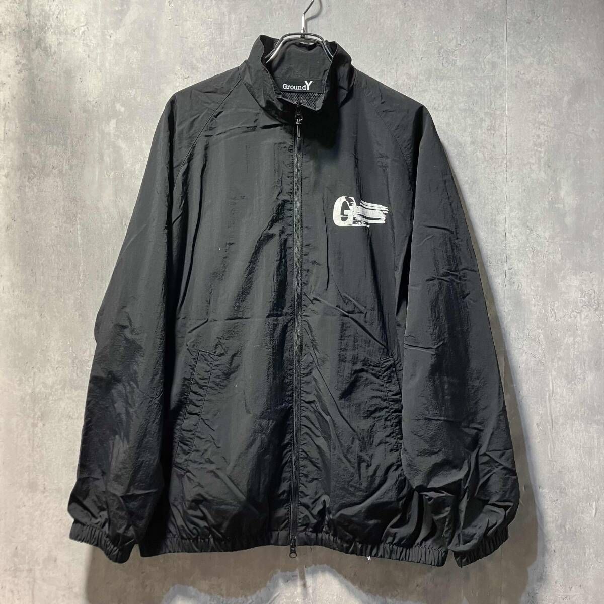 GROUND Y logo print blouson black jacket size3 ロゴプリント