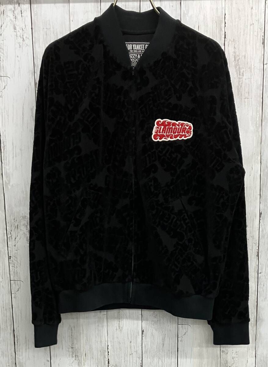 HYSTERIC GLAMOUR FLAME LOGO柄ジャカード ジャンパー ヒステリックグラマー 総柄 ブラック size S