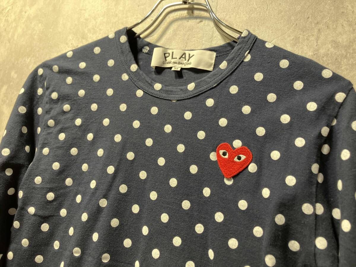 PLAY COMME des GARCONS long sleeve Tee ドット柄ハートロゴ