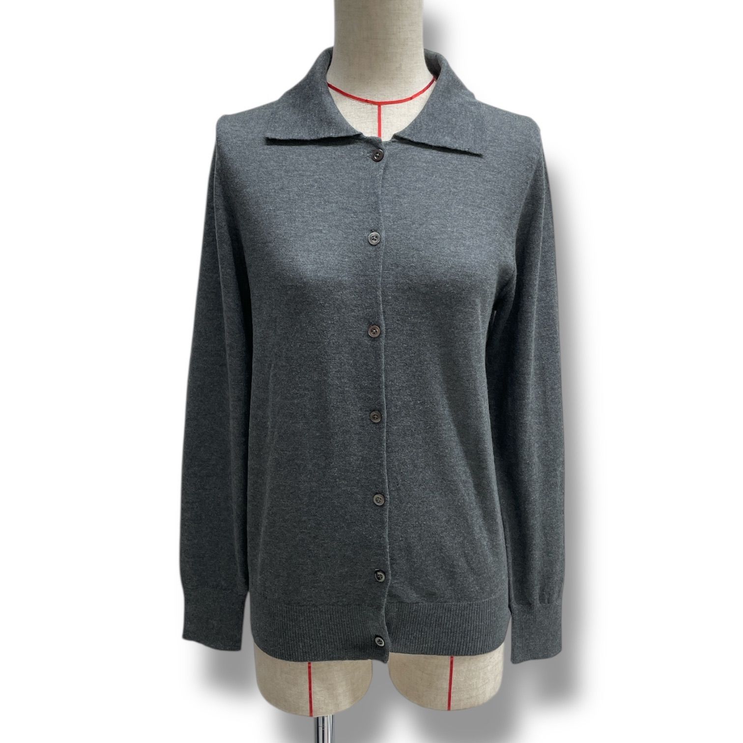 CCCmalie シーマリー カシミヤ シルク カーディガン ニットカーディガン グレー 灰色 サイズ40 レディース 秋 冬 ゴーゴー古着マルイファミリー 5 No.336