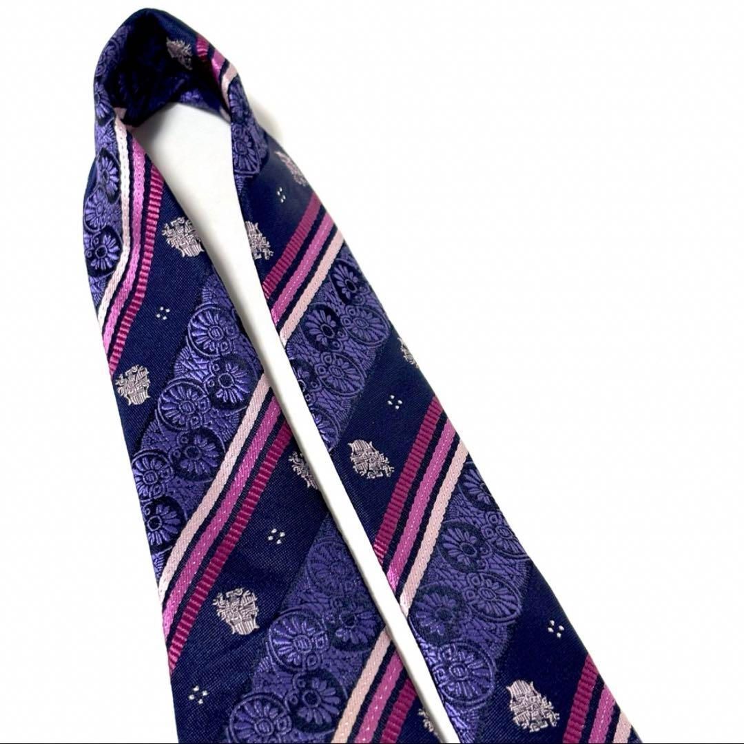 極美品✨ ダックス ネクタイ 光沢 ロゴグラム ストライプ - メルカリ