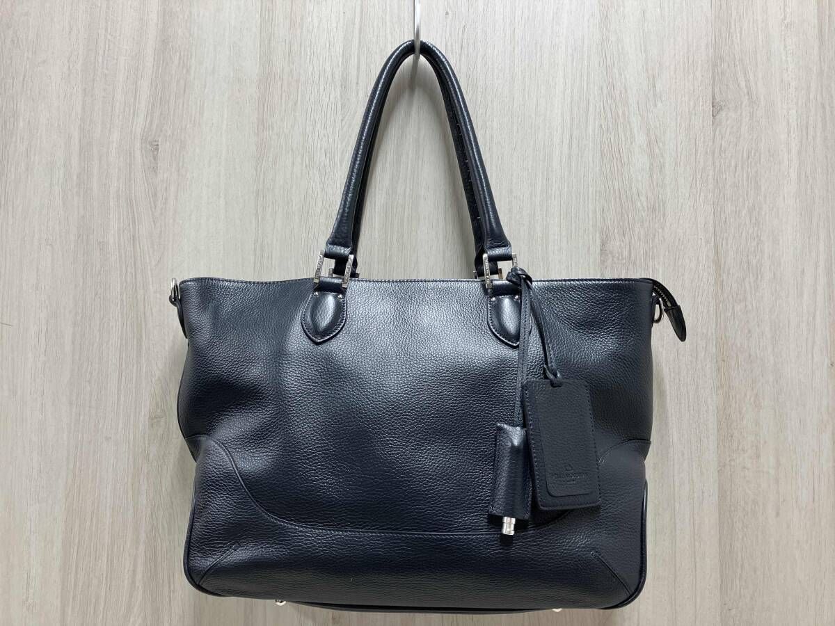 PELLE MORBIDA ペッレ モルビダ トートバッグ ショルダーバッグ ネイビー 紺色