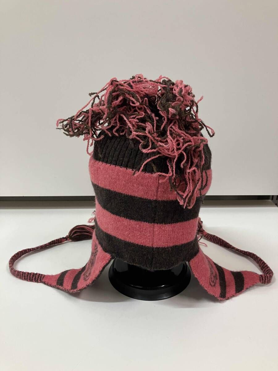 VIVIENNE WESTWOOD ヴィヴィアン ウエストウッド ニット帽 ウール ピンク ブラウン 耳当て サイズフリー