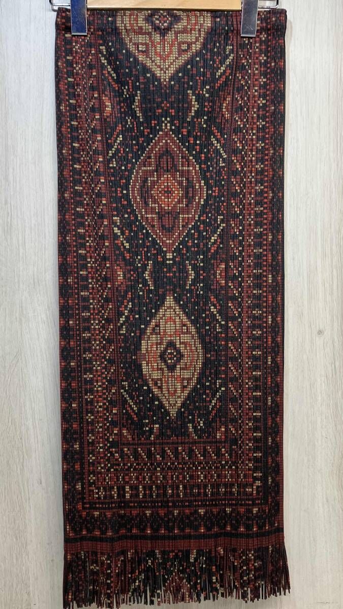 PLEATS PLEASE ISSEY MIYAKE PP 63-JG 713 ロング スカート プリーツプリーズ イッセイミヤケ フリンジ モザイク レディース