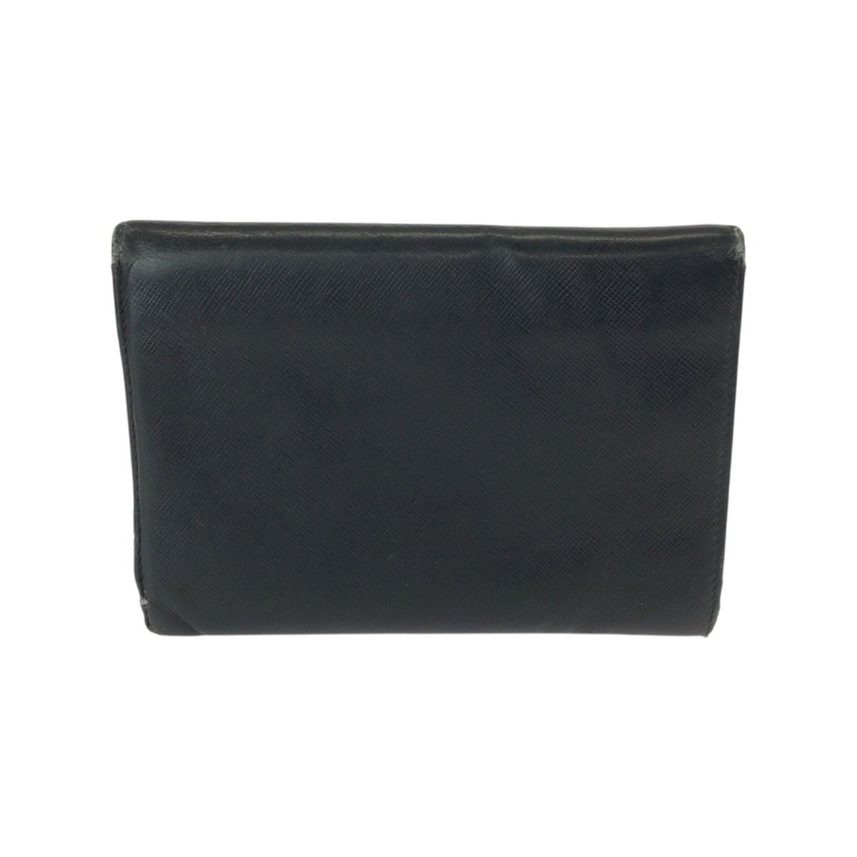 PRADA プラダ サフィアーノ 三角ロゴプレート ブラック 黒 シルバー