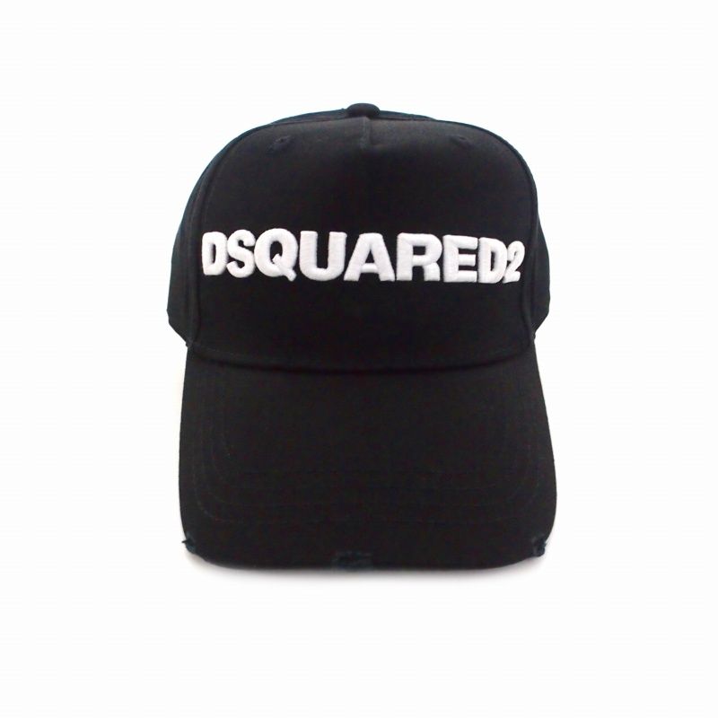 【中古】未使用品 ディースクエアード DSQUARED2 21AW ロゴ刺繍 キャップ 帽子 UNI ブラック/ホワイト 黒 白 S82BC0028 国内正規 メンズ ディースクエアード DSQUARED2 21AW ロゴ刺繍 キャップ 帽子 UNI