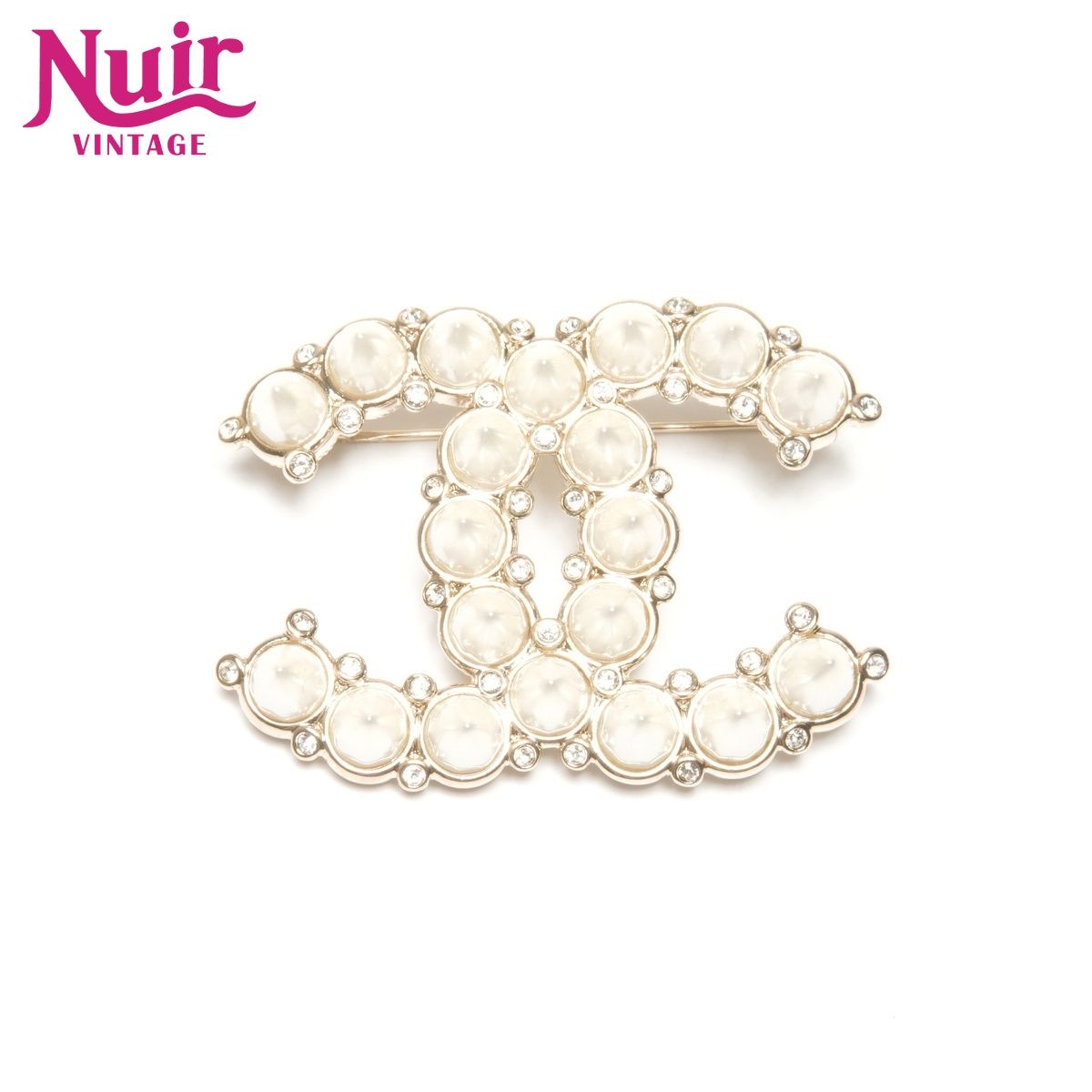 CHANEL シャネル ブローチ A 22 C ココマーク パール ラインストーン 2025 スタッズ