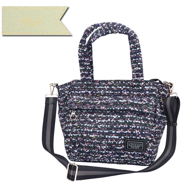 LINTON TEEEDS 2way ショルダーバッグ ハンドバッグ ツイード プリント