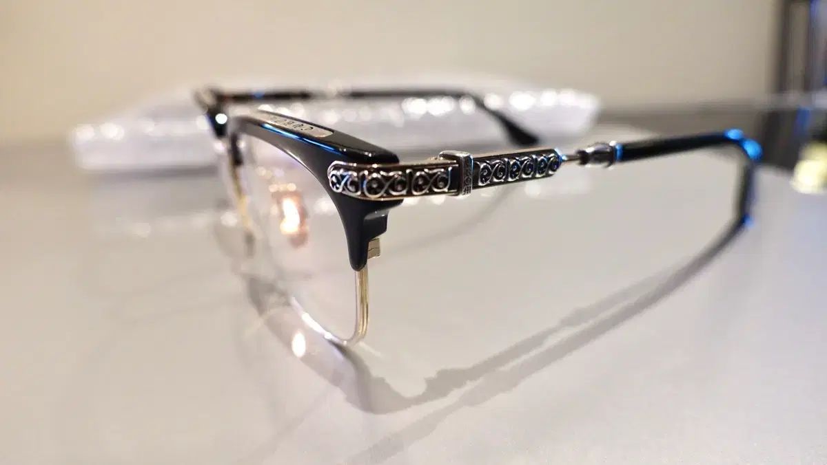 CHROME HEARTS クロムハーツ バーティカルスマイル2 ブラック シルバー GOLD コンビ メガネ