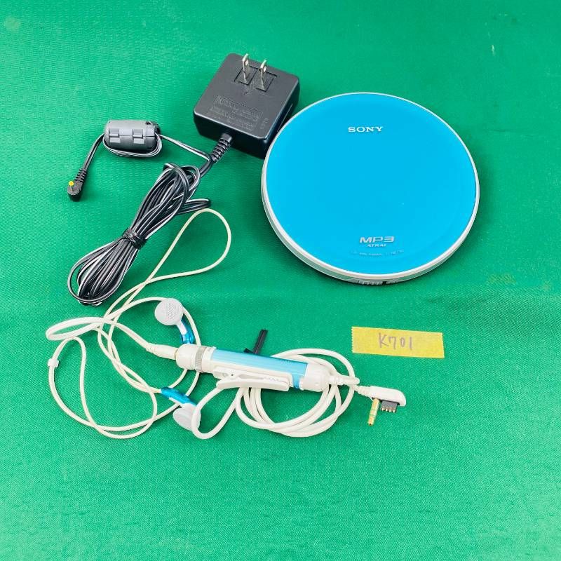 K 701 SONY ATRAC CD Walkman Portable CDPlayer D-NE 730 L ソニー ウォークマン ポータブルCDプレイヤー ブルー 本体 イヤホン リモコン ACパワーアダプター