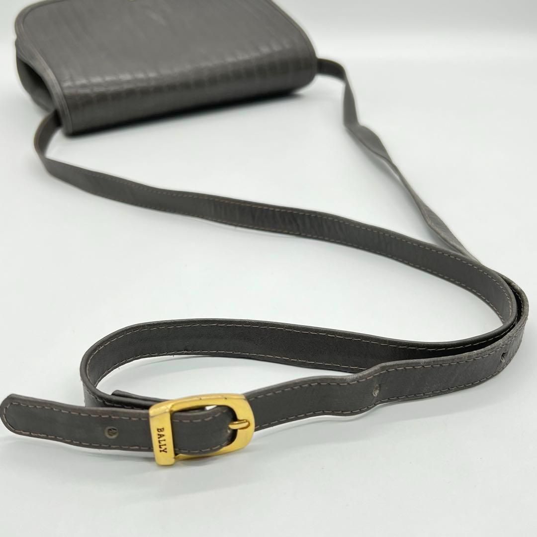 良品】BALLY オールレザー ショルダーバッグ サコッシュ グレー - メルカリ