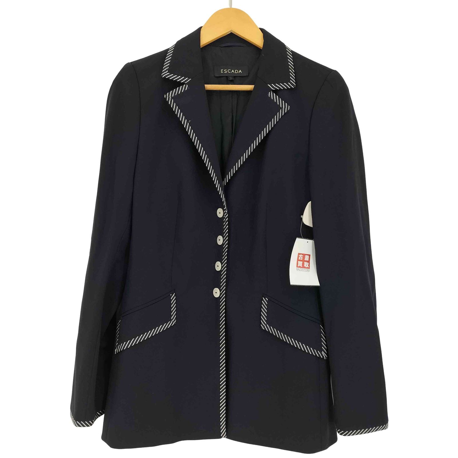 エスカーダ ESCADA ストライプ テープ 4B ロングテーラードジャケット