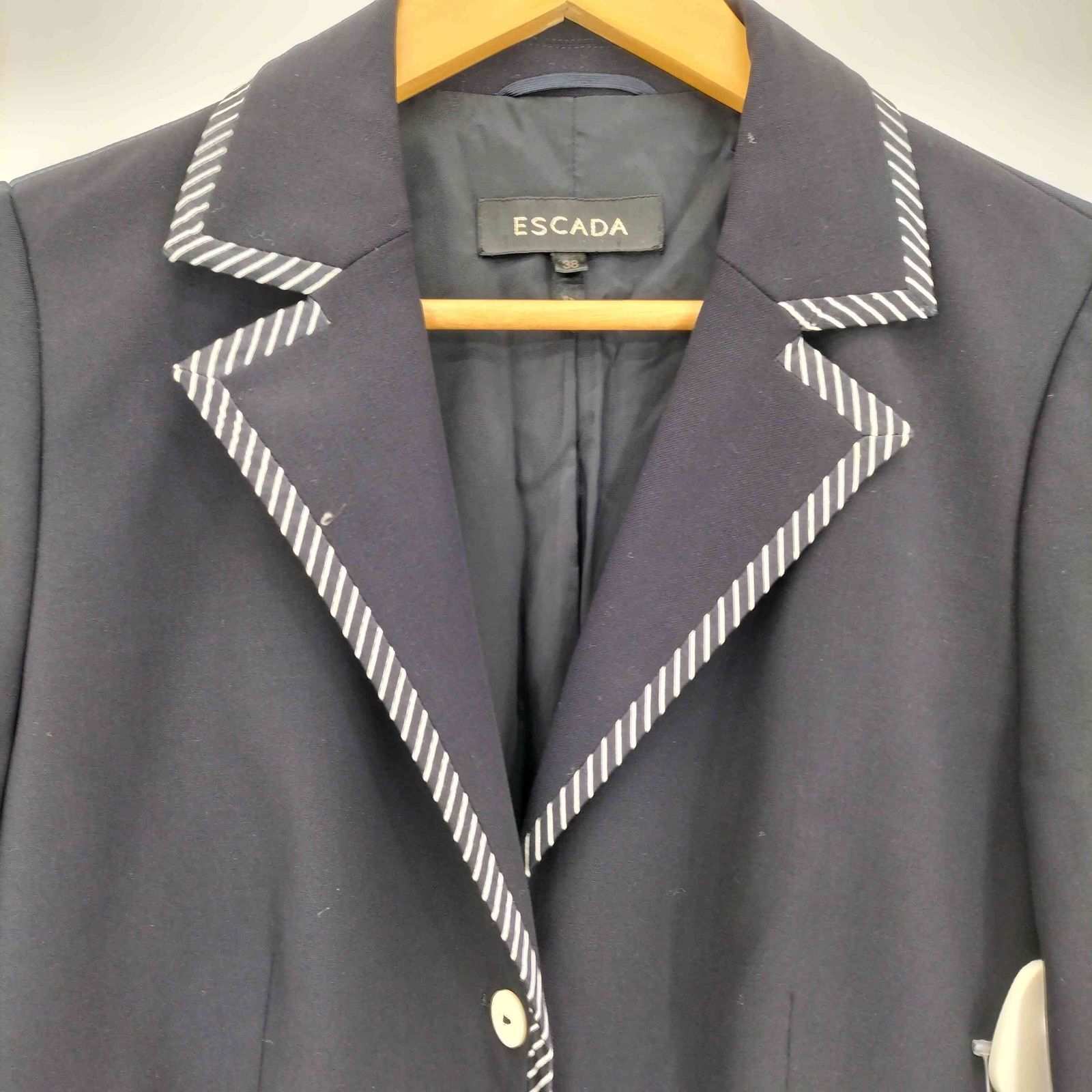 エスカーダ ESCADA ストライプ テープ 4B ロングテーラードジャケット