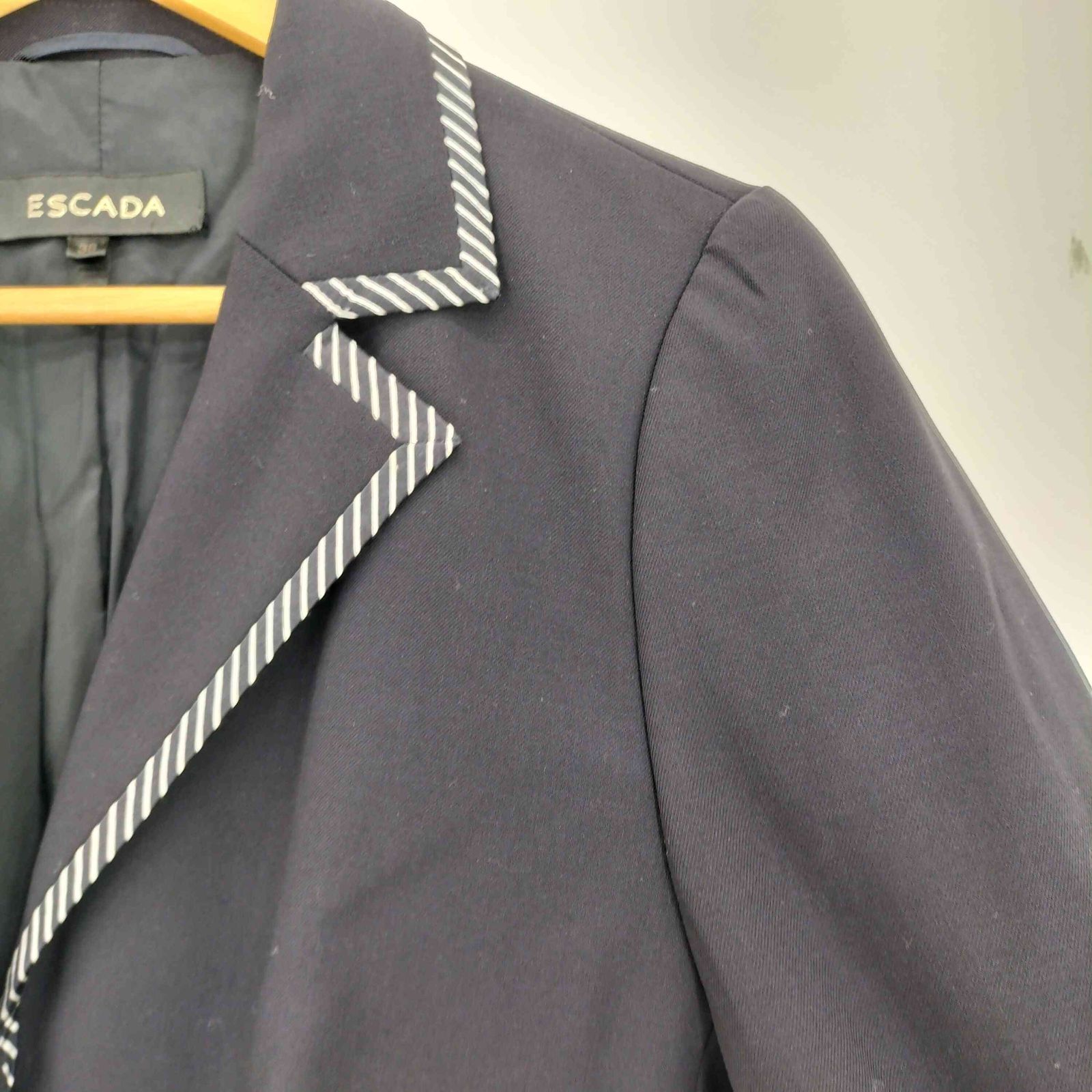 エスカーダ ESCADA ストライプ テープ 4B ロングテーラードジャケット