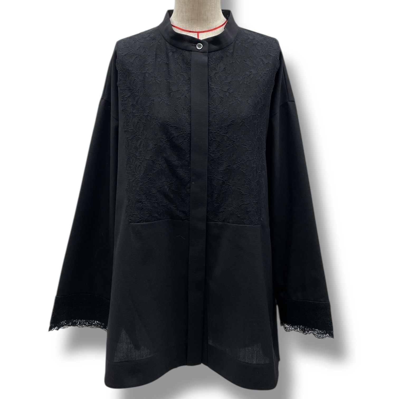 MOGA モガ レースブザムバンド シャツ 戸野塚かおるコラボ ブラウス トップス 長袖 大きいサイズ 黒 ブラック 17号 レディース 通年 ゴーゴー古着マルイファミリー 1 No 334