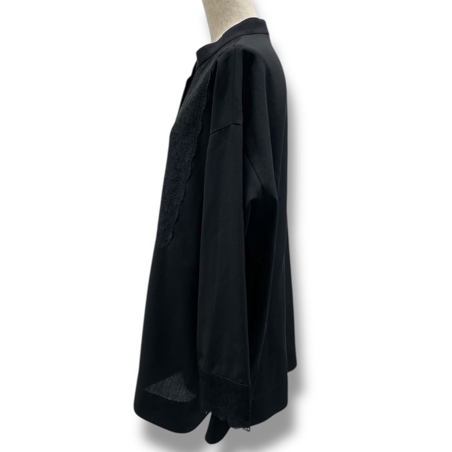 MOGA モガ レースブザムバンド シャツ 戸野塚かおるコラボ ブラウス トップス 長袖 大きいサイズ 黒 ブラック 17号 レディース 通年 ゴーゴー古着マルイファミリー 1 No.334