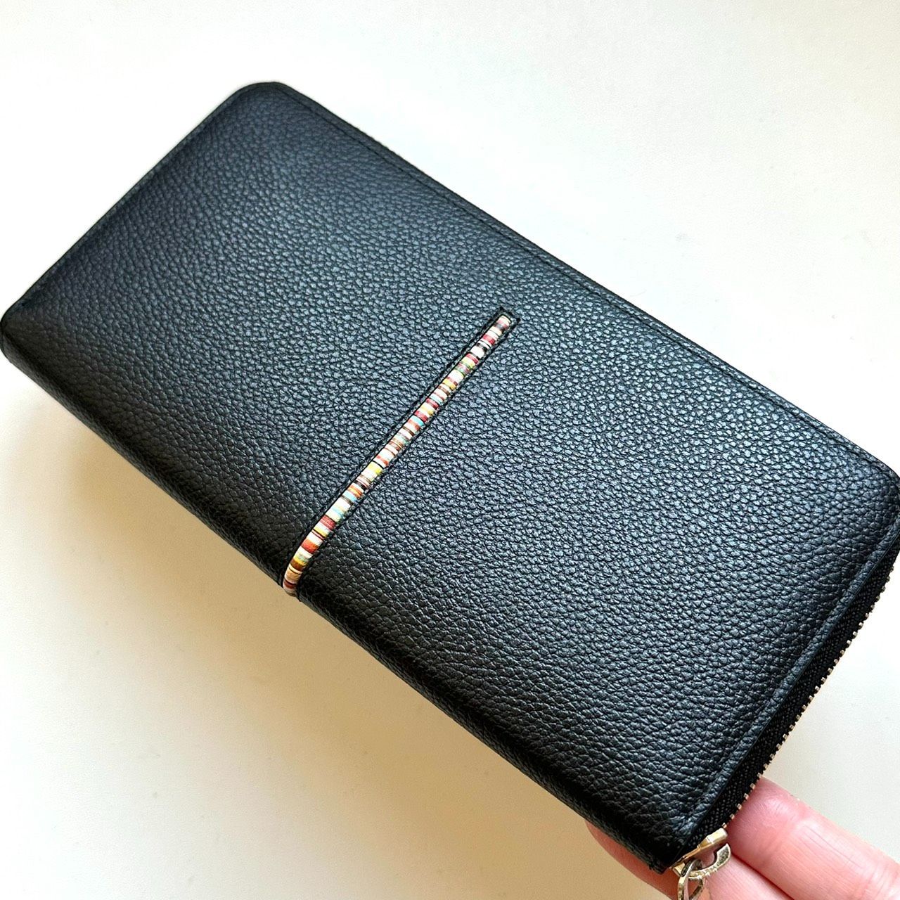 ポールスミス Paul Smith 長財布 マルチストライプ ブラック 美品